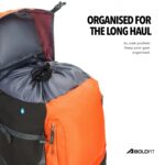 Boldfit Rucksack Bag 65 litres Trekking Bag Travel Backpack for Men & Women Rucksack Bags for Men with Laptop Sleeve & Waterproof Rain Cover for Camping Tourist Shoe Compartment 65Ltrs (Orange) - Image 8