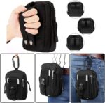 AMIRATE Waist Bags for Men Women- Premium Stitching, Branded Zippers, Waterproof Pocket, RFID Safe- Multy Mobile Pockets for Hiking Travel, Money Belt Tactical Molle Phone Pouch (Black) - Image 3