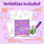 Reusable Magic Water Coloring Book For Kids, Educational Fun Time for Kids, Mess-Free Art with Quick Dry Technology (Jungle Theme | 4 Reusable Coloring & Activity Boards | 1 Refillable Water Pen) - Image 7