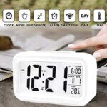 Casa Copenhagen Digital Alarm Clock Table Clock for Students, Home, Office, Corporate with Automatic Sensor, Date & Temperature - White - Image 3