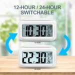 Casa Copenhagen Digital Alarm Clock Table Clock for Students, Home, Office, Corporate with Automatic Sensor, Date & Temperature - White - Image 6