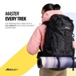 Boldfit Rucksack Bag Tourist Gear Travel Trekking, Camping, Hiking Bagpack for Men & Women Front & Top Loading - Black 70L - Image 4