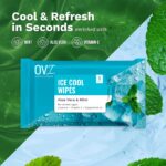 OVI Ice Cool Wet Wipes Aloe Vera & Mint | 5 Pulls (Pack of 10) | Alcohol-Free Refreshing Wipes | Vitamin E & Peppermint Oil | Cooling Face Wipes | Gentle on Skin | Home, Office & Travel Use - Image 3