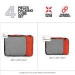 FATMUG Polyester Packing Cubes Travel Pouch Bag, Clothes Organiser Set Of 4 (2 Large And 2 Medium) - Orange - Image 3
