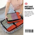 FATMUG Polyester Packing Cubes Travel Pouch Bag, Clothes Organiser Set Of 4 (2 Large And 2 Medium) - Orange - Image 8