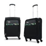 Aristocrat Cabin Commander 55Cms Premium Polyester with PVC Coating Softshell Sided Size 4 Wheels Small Black Inline Suitcase, Medium - Image 3