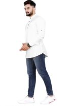 Men's Solid Cotton Full Sleeve Mandarian Collar Ethinic Wear Short Kurta (S_C_20174) - Image 3