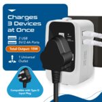 Ceptics Universal Travel Adapter All in One, International Travel Adapter for EU, US, UK and More, Type A, C, G, I Output and Universal Input with 2X USB-A (2.4A), CE and RoHS Certified – Black/Grey - Image 6