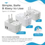 Ceptics Universal Travel Adapter All in One, International Travel Adapter for EU, US, UK and More, Type A, C, G, I Output and Universal Input with 2X USB-A (2.4A), CE and RoHS Certified – Black/Grey - Image 8