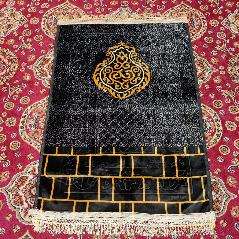 Weinbux Pure Super Soft Velvet Travel Prayer Mat | Premium Musallah Muslim Prayer Rug Portable | Anti Skid Rug | Multicolor | Assorted - Image 7