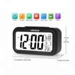 UNICRON Digital Alarm Clock with Auto Sensor, Time, Date, Temperature Display & Silent Operations | Loud Alarm for Heavy Sleepers | Desk Table Clock for Students, Bedroom, Office (Black) - Image 5