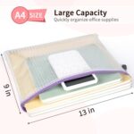 Umriox 12PCS Plastic Mesh Zipper Pouch, Zipper Bags, Letter Size/A4 Size Waterproof Document Pouch, for School Office Supplies and Travel Cosmetics Travel Accessories - Image 3