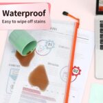 Umriox 12PCS Plastic Mesh Zipper Pouch, Zipper Bags, Letter Size/A4 Size Waterproof Document Pouch, for School Office Supplies and Travel Cosmetics Travel Accessories - Image 4