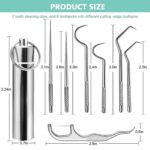 ShivAnanta 7 in 1 Dental Tools Kit Professional Stainless Steel Teeth Cleaning Kit with Case Plaque Tartar Remover Set Tooth Scraper Oral Hygiene Pick Scaler Dentist Tools for Home Use Adults - Image 3