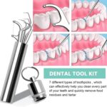 ShivAnanta 7 in 1 Dental Tools Kit Professional Stainless Steel Teeth Cleaning Kit with Case Plaque Tartar Remover Set Tooth Scraper Oral Hygiene Pick Scaler Dentist Tools for Home Use Adults - Image 5