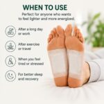 Foot patch (pack of 2) Herbal And Gentle Ingredient Detox Foot Pads, Natural Ingredients for Sleep Aid, Pain Relief, Toxin Removal with Bamboo Vinegar and Acupoint Micro-Massage Technology (20 Pics) - Image 6