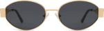 CREEK Retro Oval Sunglasses for Women & Men | Trendy Metal Sun Glasses Classic Shades | UV400 Protection - Image 3