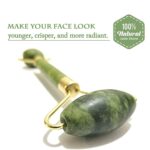 Brixella Jade Roller & Gua Sha Facial Massager – Natural Himalayan Stone Face Roller for Skin Care, Anti-Aging, Wrinkle Reduction & Serum Application | Relaxing Face & Neck Massage Tool (Green) - Image 3