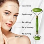 Brixella Jade Roller & Gua Sha Facial Massager – Natural Himalayan Stone Face Roller for Skin Care, Anti-Aging, Wrinkle Reduction & Serum Application | Relaxing Face & Neck Massage Tool (Green) - Image 4