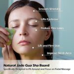 Brixella Jade Roller & Gua Sha Facial Massager – Natural Himalayan Stone Face Roller for Skin Care, Anti-Aging, Wrinkle Reduction & Serum Application | Relaxing Face & Neck Massage Tool (Green) - Image 5