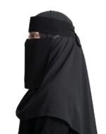 Babussalam Plain Nosepiece Hijab for Muslim Girls Women Short Hijab Nose Patti Arabian Face Veil Niqab Black Canvas Fabric - Image 4