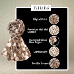 Digital Print Mal Mal Cotton Scarf for Women – Soft, Lightweight Hijab & Stole with Tassels | Head/Neck Wrap Size: 71" L x 33" W - Image 6