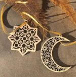 Set of 6 MDF Ramadan Mubarak Hanging Items Decoration|,Eid Decors,Ramadan Kareem Ramadan Decorations,Eid Gifts Islamic Table Decor Islamic Wall Art - Image 3