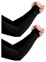 2 Pairs Biker/Sports Full Arm Fingerless Sleeves Gloves for UV, Dust, Summer, Sun Protection for men and Women - Image 2