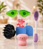 5 in 1 Skincare Combo Kit, Ice Roller, Cooling Eye Mask, Facial Cleansing Brush, Hair Scalp Massager and Ice Mold Cup, for Men and Women - Image 2