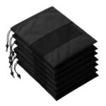 6 PCS Premium Nylon Travel Shoe Bags with Rope for Men and Women Large Shoes Pouch Storage Packing Organizers, Black (06, 6 Black) - Image 2