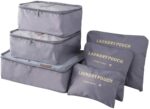 6 Set Packing Cubes Various Sizes Packing Organizer for Travel Accessories Luggage Carry On Suitcase Lightweight Travel Essential Bag (Grey) - Image 2