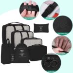 7 Piece Travel Packing Organizer Set for Luggage-Lightweight Nylon Packing Cubes with Shoe Bag, Toiletry Pouch,Laundry Cosmetic Bags for Clothes, Accessories Travel Essentials (Black) - Image 2