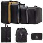 7 Set Packing Cubes Clothes Storage Bag Luggage Packing Organizers for Travel Accessories PAZIMIIK,Black - Image 2