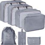 7 Set Packing Cubes Luggage Organizers With Travel Suitcases Accessories Bag, Toiletry Bag & Shoes Bag And Clothes Cosmetics Pouch (Grey) - Image 2