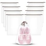 8 Pack Waterproof Shoe Bags for Travel, 15.7 x 11.8 Inch Clear Travel Essentials Drawstring Shoe Storage Bags for Packing, Portable Large Shoe Bag for Men and Women - Image 2