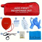 AED First Response Kit with CPR Mask, Nitrile Gloves, Razor Blade, Medical Scissors, Sterile Gauze Pads, Alcohol Swabs & Biohazard Bag – Emergency Survival Kit for AED Training & First Aid Use (1) - Image 2
