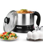 AGARO Esteem Electric Multipurpose Kettle 1.2L, 600W, with Stainless Steel Body, Egg Rack, Grill Rack, 3 Heating Modes & Rapid Boil Technology, Boiling Water, Tea, Coffee, Oats, Noodle, Soup, Black - Image 2