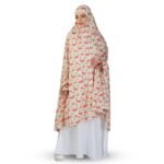 ANA Noor Jahan Pink Hibiscus Floral Prayer Dress – Pure Cotton Namaz Makhna with Tie Knot | Lightweight, Breathable for Hajj, Umrah & Salah - Image 2