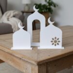 American Elm 3 Pcs White Acrylic Ramadan Kareem Islamic Table Decor Mosque Ornament Eid Mubarak Centerpiece Set for Ramadan Eid Celebrations - Image 2