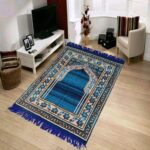 Anti-Skid/Soft/Foldable Jainamaz/Prayer Mat, 4x2 Feet Or 117x 69 cms (Blue) - Image 2