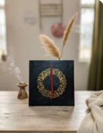 Arabic Calligraphy Canvas Painting, Islamic Wall Art Decor, Black and Golden, 8 x 8 Inch, Without Frame - Image 2