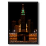 ArtAction Holy Kaaba Wall Frame Poster | Makkah Clock Tower Art for Living Room, Prayer Room | A4 Size | Framed Islamic Decor Poster | Religious Gift for Home & Eid - Image 2