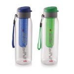 CELLO Infuse Water Bottle Set of 2, 800ml, Blue/Green | Food Grade Unbreakable Detox Bottle with Infuser Chamber |Reusable Leakproof Lightweight Easy to Carry Fridge Pet Bottle For Home, Gym & Outdoor - Image 2