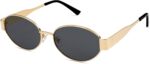 CREEK Retro Oval Sunglasses for Women & Men | Trendy Metal Sun Glasses Classic Shades | UV400 Protection - Image 2