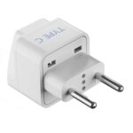 Ceptics Europe Travel Adapter, India To Russia, Europe, Turkey & More - Type C - Perfect For Laptop, Camera Charger And More - CE Certified - Rohs Compliant - White - Image 2