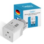 Ceptics Schuko, Germany, France, Spain Travel Adapter Plug with Dual USB - USA Input Type E/F - Ultra Compact Perfect for Cell Phones, Laptop, Camera Chargers, iWatch, iPad, iPhone and More (CTU-9) - Image 2