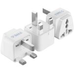 Ceptics UK Adapter for Indian Pins, India to UAE, Hong Kong, Dubai, UK Plug - Type G - Perfect for Laptop, Camera, Chargers - CE - RoHS - 3 Pack -White- Lifetime Limited Warranty - Image 2