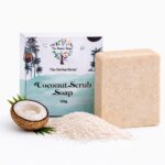 Coconut Scrub Soap | Goat Milk, Almond Oil & Jojoba Oil Enriched Bath Bar | Natural Exfoliating Soap with Vitamin E & Coconut Oil for Glowing, Hydrated Skin (Pack Of 1) 100gms - Image 2