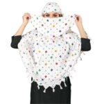 Cotton Printed Hijab Scarf for Women with Face Cover, Lightweight Breathable Dupatta, Multi-Style Head Scarf for Travel, Summer Protection & Daily Wear (White Prints) - Image 2