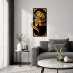 CraftsCy Mashallah Islamic Wall Art Decor, Black & Gold Acrylic Frame, Arabic Calligraphy, 16 x 30 cm, for Living Room, Bedroom, Prayer Room - Image 2